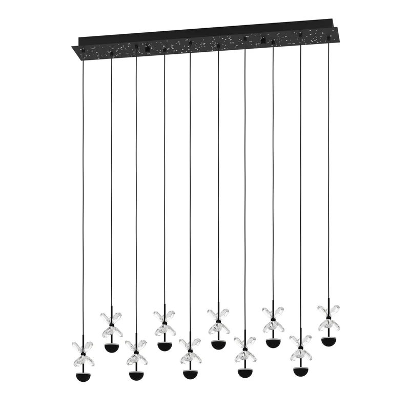 EGLO Pianopoli 2 Lámpara de techo colgante LED regulable acero cristal negro claro