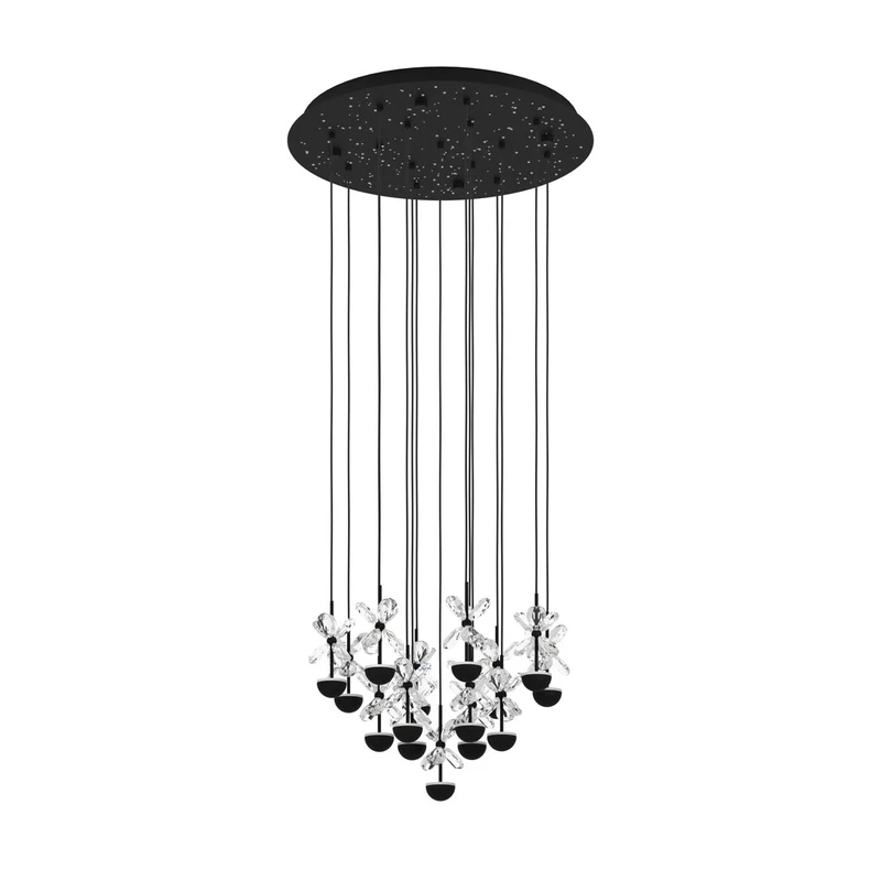 EGLO Pianopoli 2 Lámpara de techo colgante LED regulable acero cristal negro claro