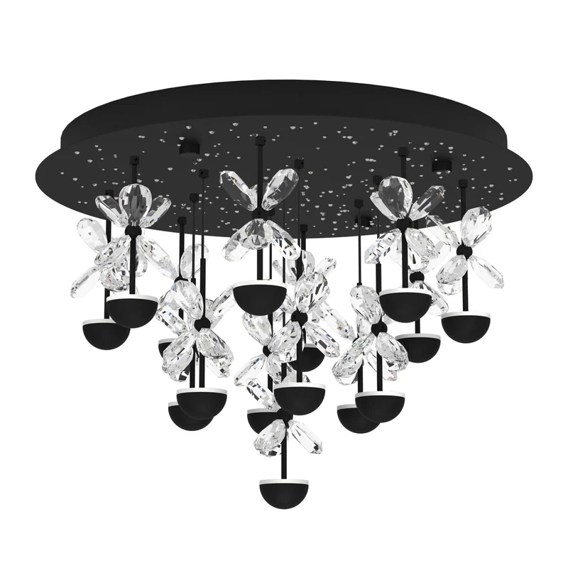 EGLO Pianopoli 2 Plafón LED regulable acero cristal negro claro