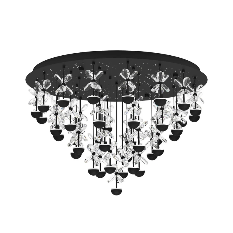 EGLO Pianopoli 2 Plafón LED regulable acero cristal negro claro