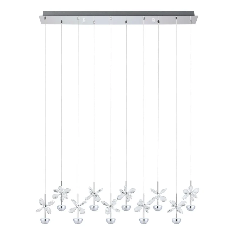 EGLO Pianopoli Lámpara de techo colgante LED acero inoxidable cristal cromo claro 93663