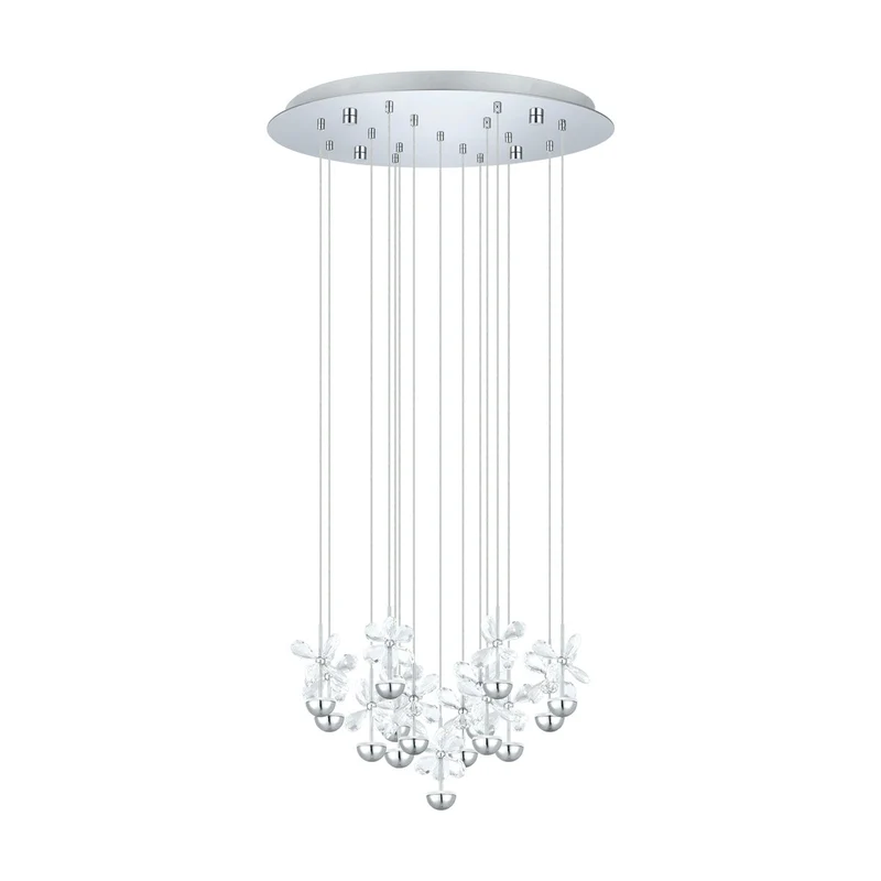 EGLO Pianopoli Lámpara de techo colgante LED acero inoxidable cristal cromo claro 93662
