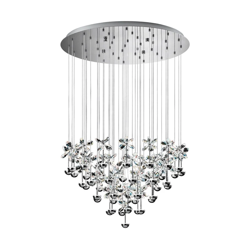 EGLO Pianopoli Lámpara de techo colgante LED acero inoxidable cristal cromo 93661 para comedor y cocina