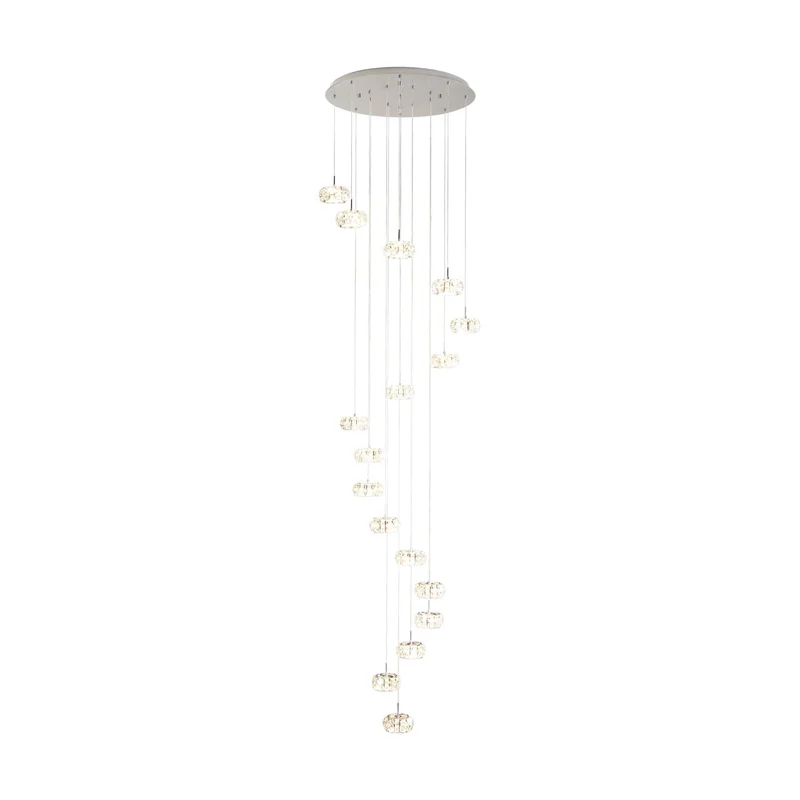 EGLO Corliano 1 Lámpara de techo colgante LED regulable acero cristal cromo claro 39546