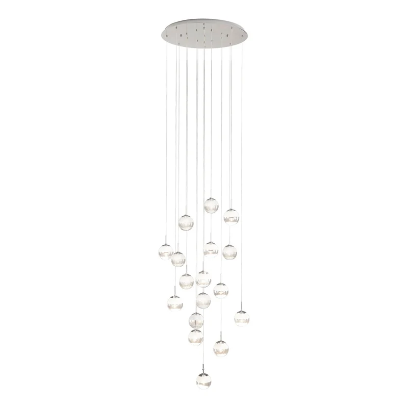 EGLO Montefio 2 Lámpara de techo colgante grande bolas LED 3000K regulable vidrio blanco 39547