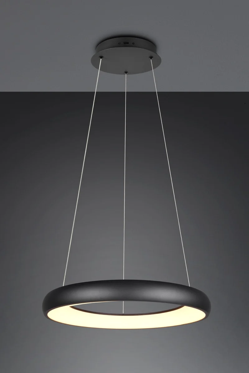 Lámpara de techo colgante Trio Cardona LED negro mate regulable 150cm 349616032