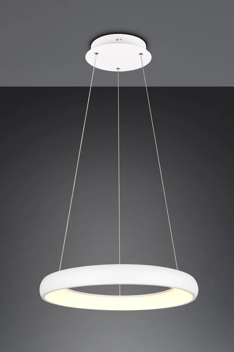 Lámpara de techo colgante Trio Cardona LED blanco mate regulable 150cm 349616031