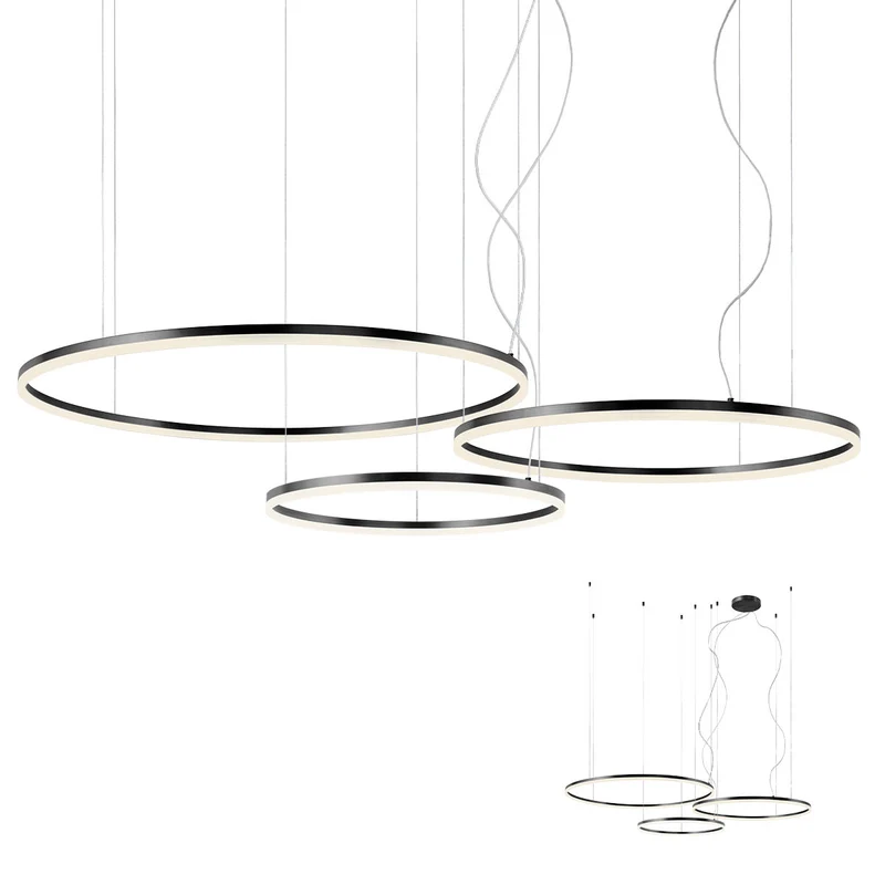 Lampara de techo colgante Redo Orbit aros 3000K 100-80-60cm