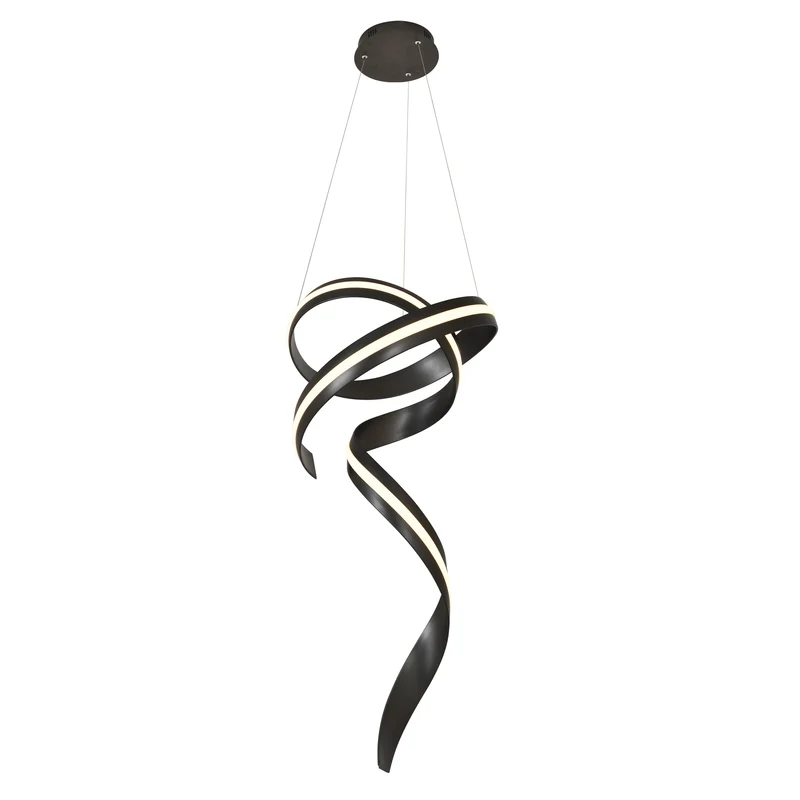 Lámpara de techo colgante Schuller Amara negro acero CCT con mando
