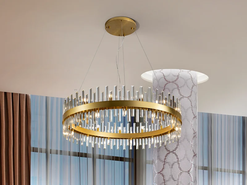 Lámpara de techo colgante Schuller Grace grande 26 luces oro Ø110cm