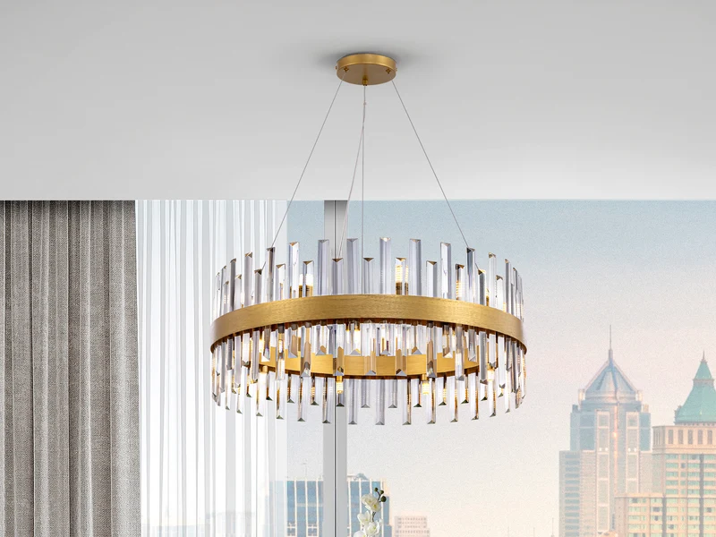 Lámpara de techo colgante Schuller Grace 18 luces oro Ø75cm