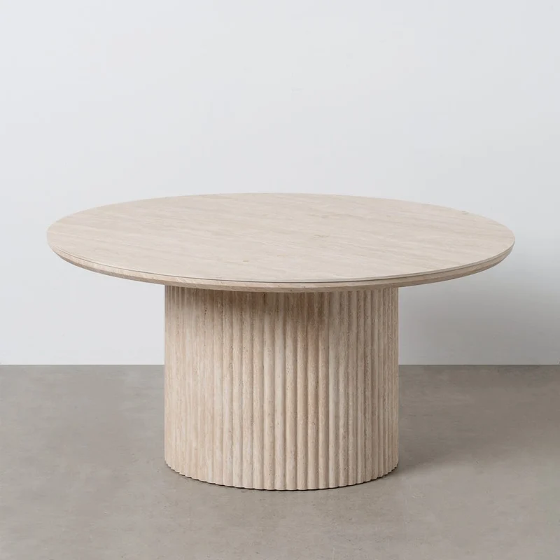 IXIA Mesa de centro piedra beige MDF 90x45 cm 613517