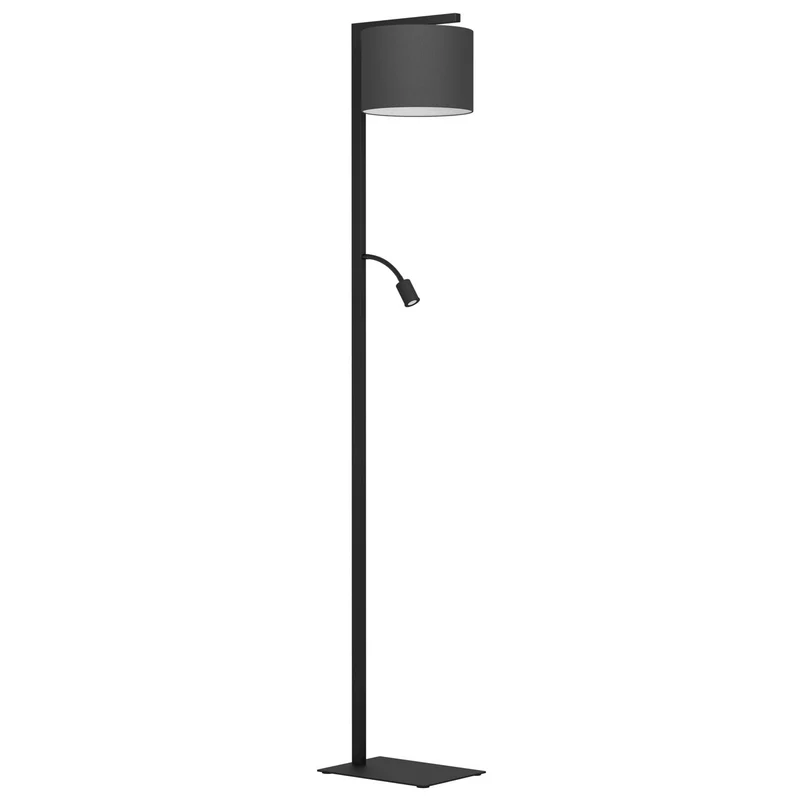 EGLO Foligno Lámpara de pie LED 2 luces acero textil negro negro