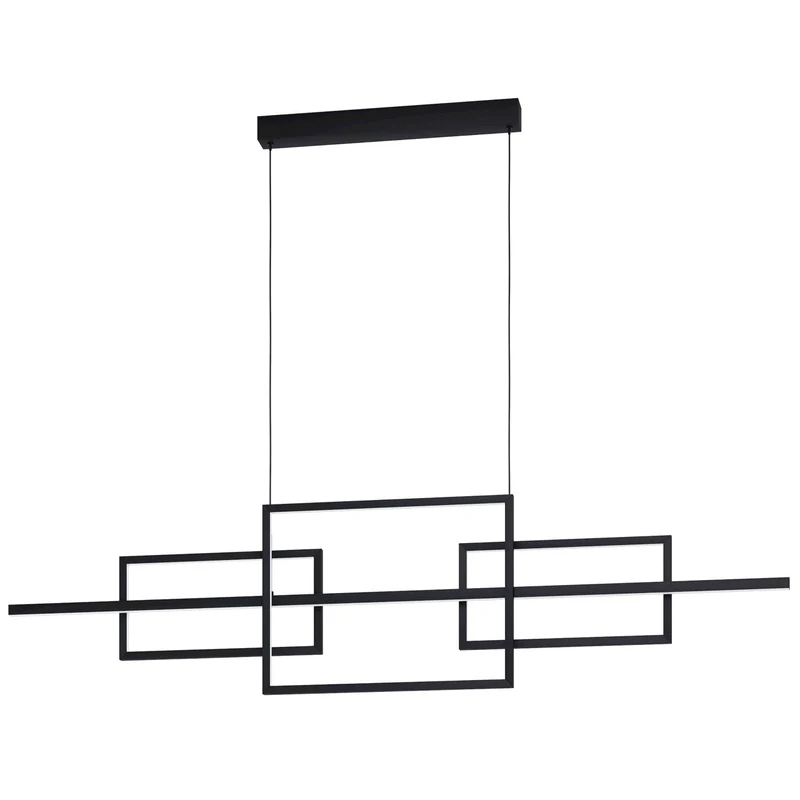 EGLO Puebla Lámpara de techo colgante LED regulable acero plástico negro blanco 39798