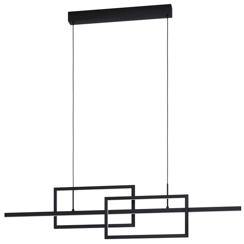 EGLO Puebla Lámpara de techo colgante LED regulable acero plástico negro blanco 39797