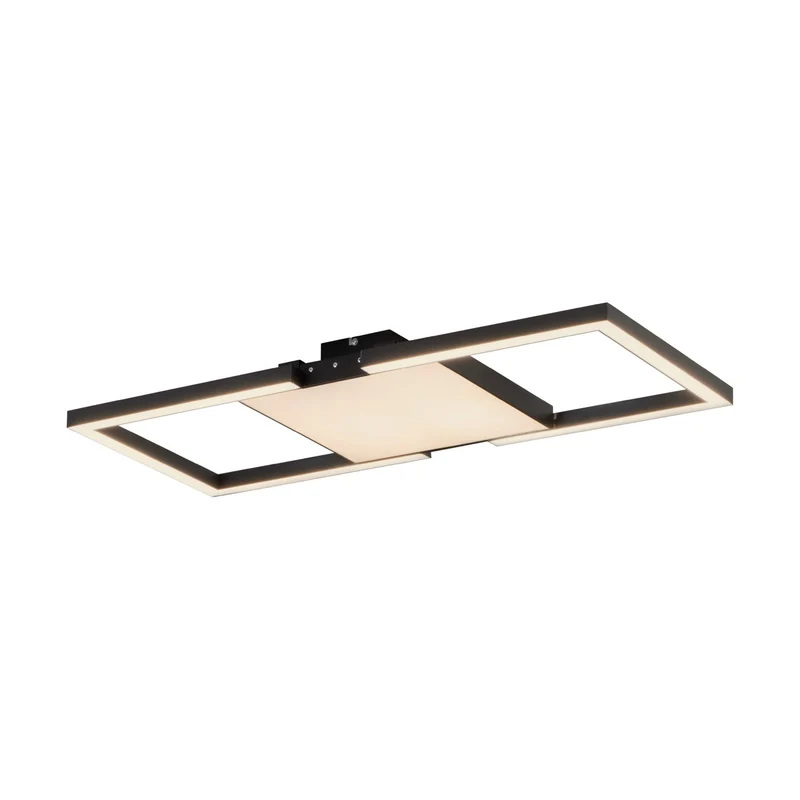 EGLO Macellara Plafón LED portátil regulable 2 luces acero plástico negro blanco