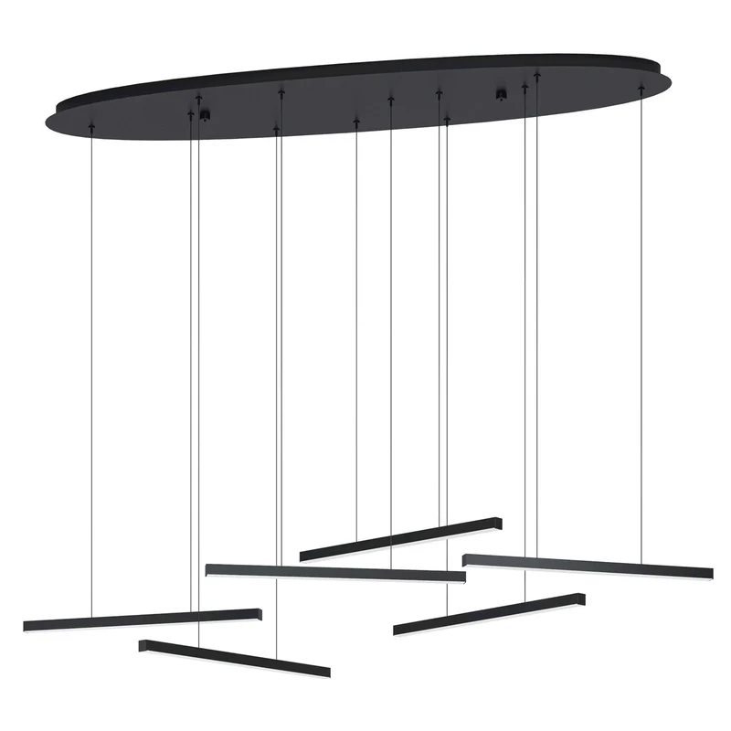 EGLO Lindoza Lámpara de techo colgante LED regulable acero plástico negro blanco 39915