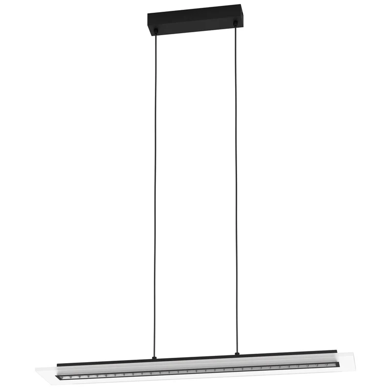 EGLO Bucita Lámpara de techo colgante LED regulable 2 luces acero plástico negro satinado 39901