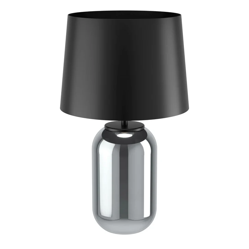 EGLO Cuite Lámpara sobremesa vidrio acero negro transparente negro