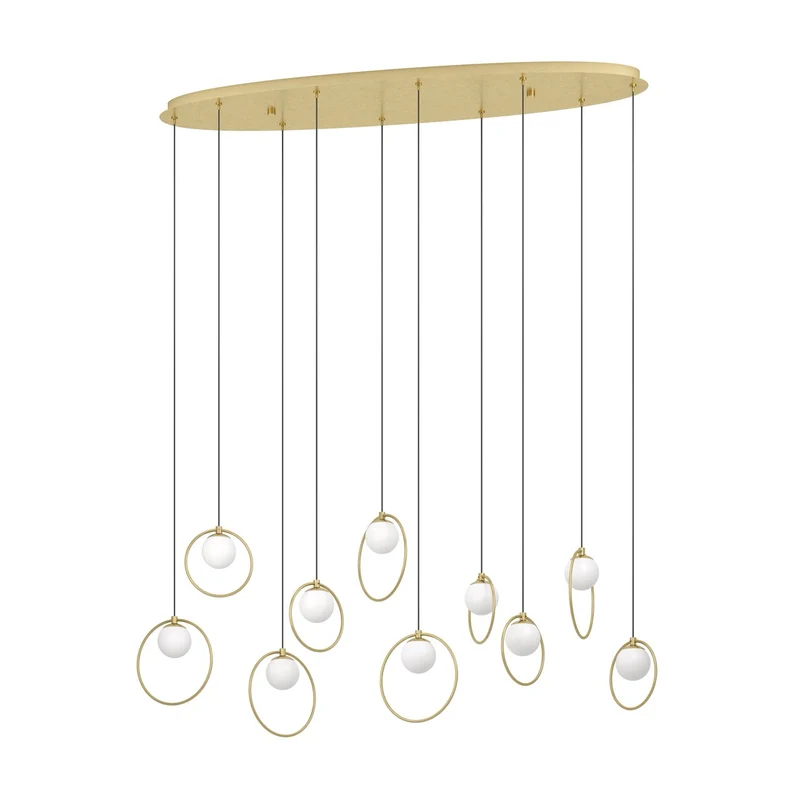 EGLO Portocolom Lámpara de techo colgante LED regulable acero vidrio opalino mate latón
