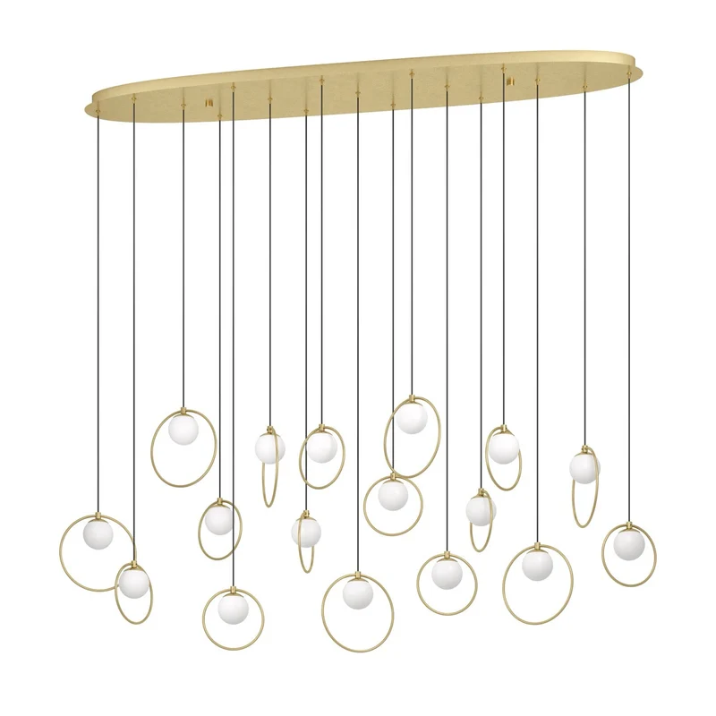 EGLO Portocolom Lámpara de techo colgante LED regulable acero vidrio latón dorado