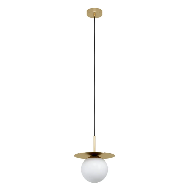 EGLO Arenales Lámpara de techo colgante acero vidrio opalino mate latón cepillado blanco 39952
