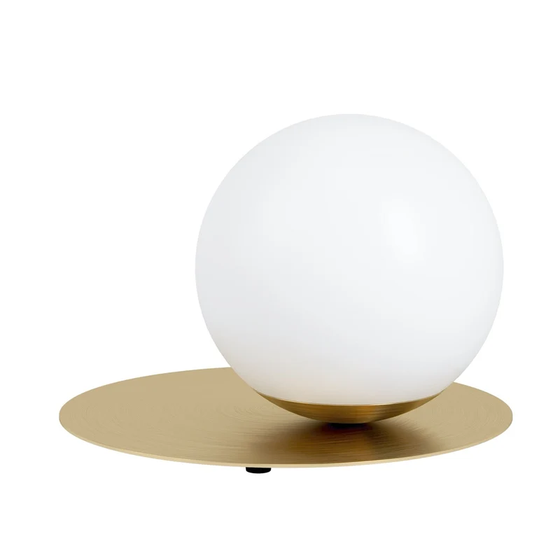 EGLO Arenales Lámpara sobremesa acero vidrio opalino mate latón cepillado blanco 39954