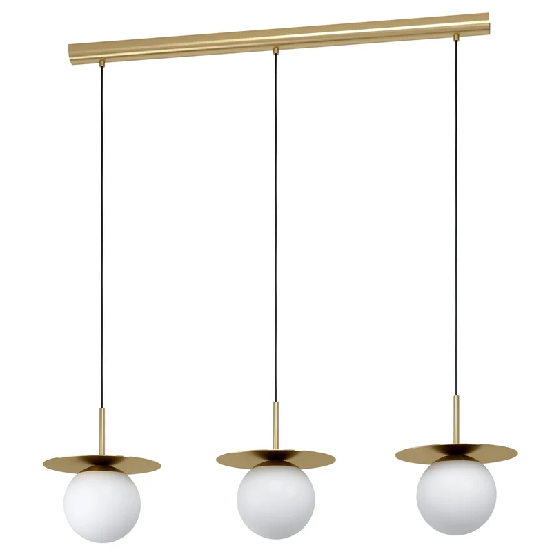 EGLO Arenales Lámpara de techo colgante acero vidrio opalino mate latón cepillado blanco 39953