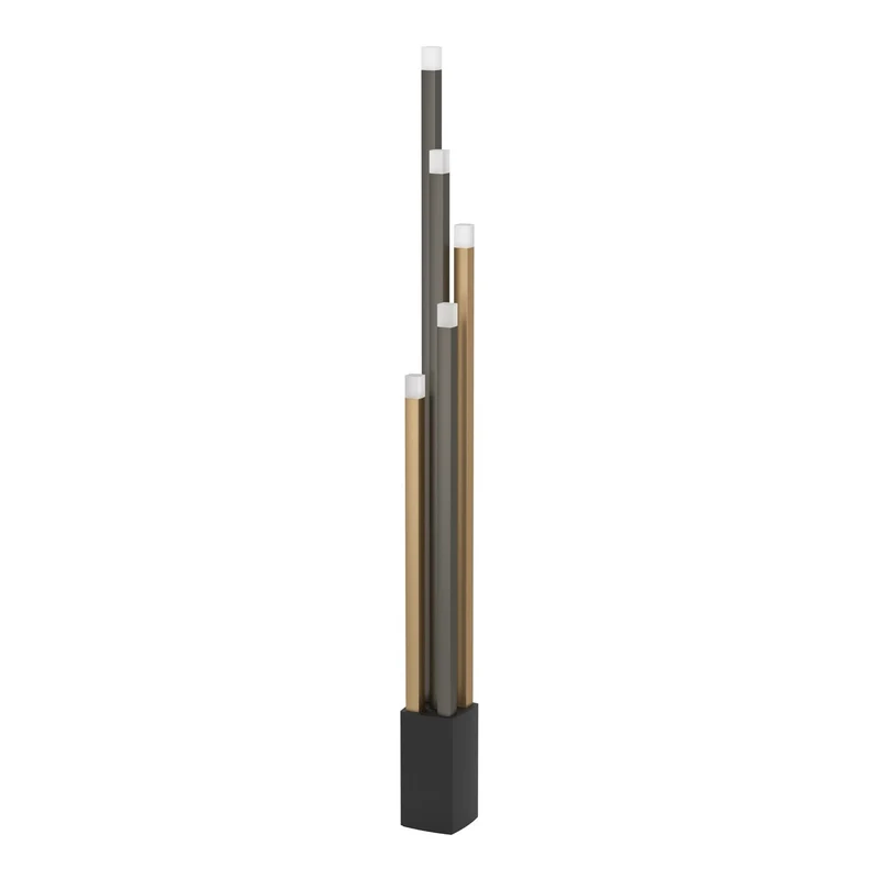 EGLO Estanterios Lámpara de pie LED regulable aluminioacero plástico negrocafédorado 39908