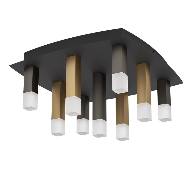 EGLO Estanterios Plafón LED regulable aluminioacero plástico negrocafédorado satinado 39905
