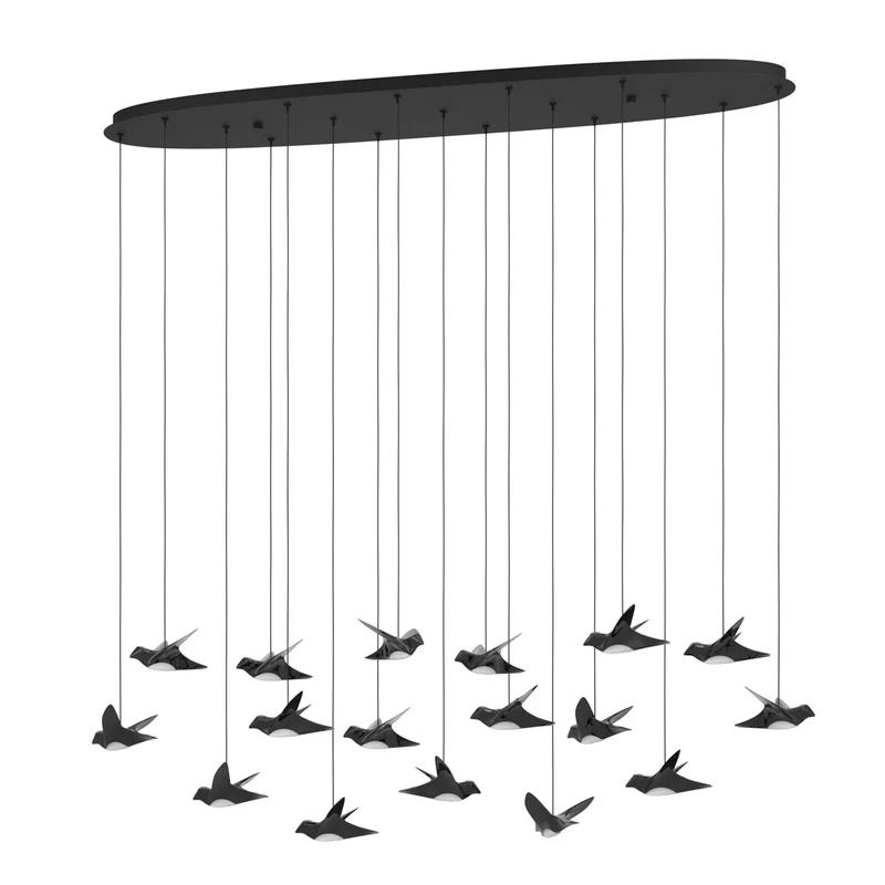 EGLO Paratebueno Lámpara de techo colgante pájaros LED regulable acero negro