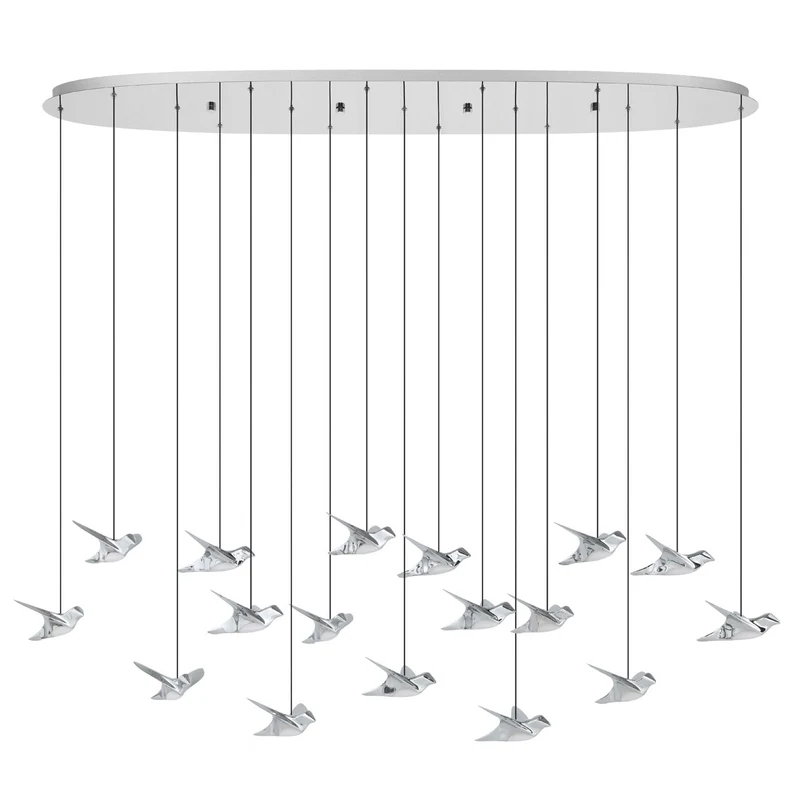 EGLO Paratebueno 1 Lámpara de techo colgante pájaros LED regulable acero cromo