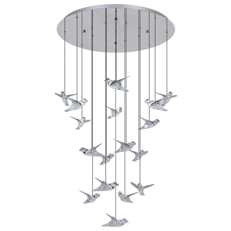 EGLO Paratebueno 1 Lámpara de techo colgante pájaros LED regulable acero cromo