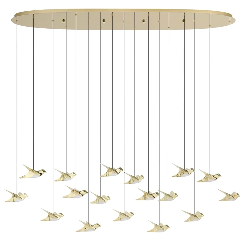 EGLO Paratebueno 2 Lámpara de techo colgante pájaros LED regulable acero acero latón