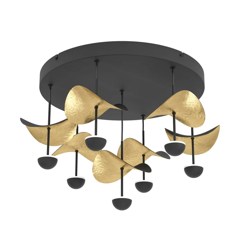 EGLO Dracera Plafón LED regulable acero acero negro negrooro
