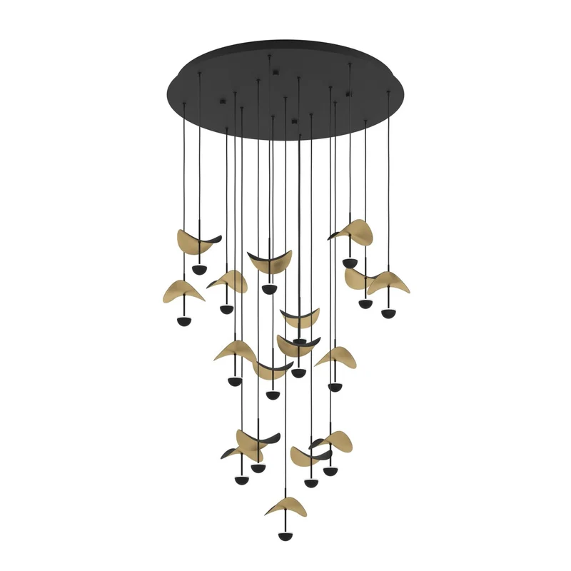EGLO Dracera Lámpara de techo colgante LED regulable oro negro