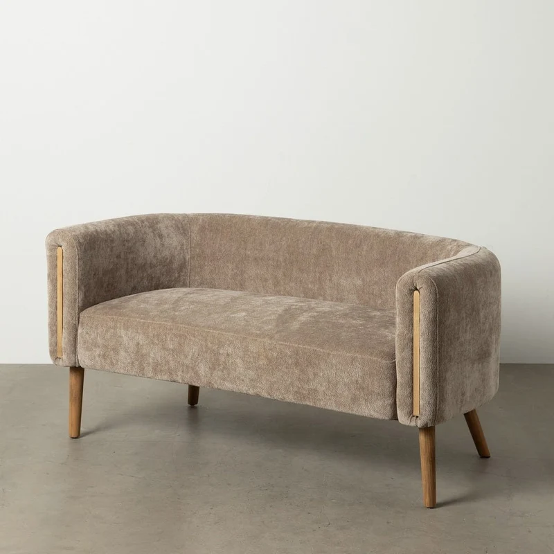 IXIA Sofá salón taupe madera de abedul 142x73x68 cm 614053