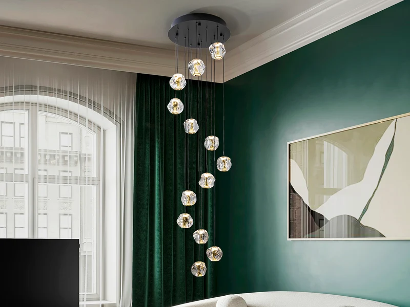 Lámpara de techo colgante Schuller Zaria 13 luces negro y dorado 3000K regulable