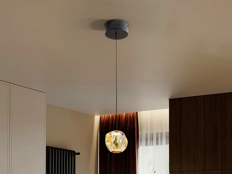 Lámpara de techo colgante Schuller Zaria 1 luz negro y bronce 3000K