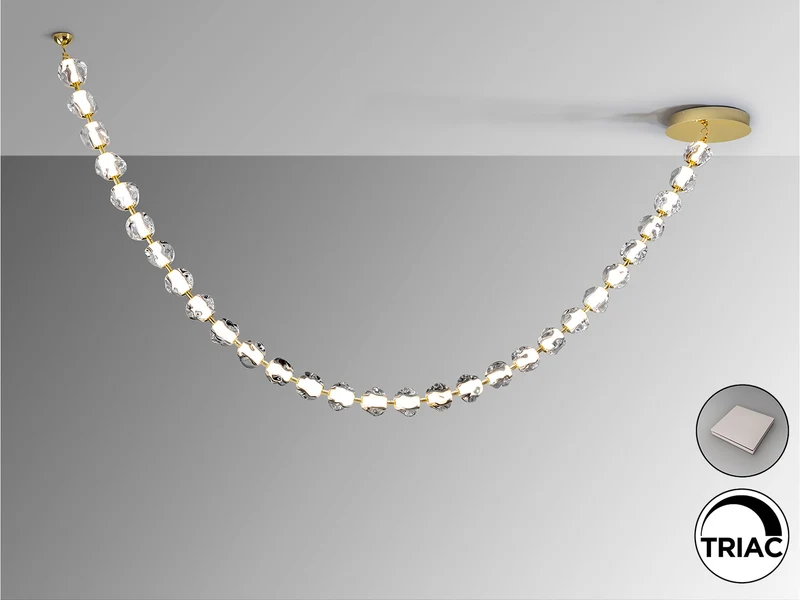 Lámpara de techo colgante Schuller Zaria II 29 luces dorado y oro 3000K regulable