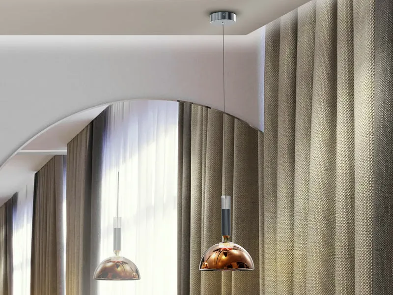 Lámpara de techo colgante Schuller Charlize 1 luz gris y cobre 3000K