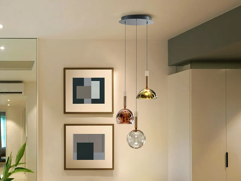 Lámpara de techo colgante Schuller Charlize 3 luces gris y varios colores 3000K Ø45cm