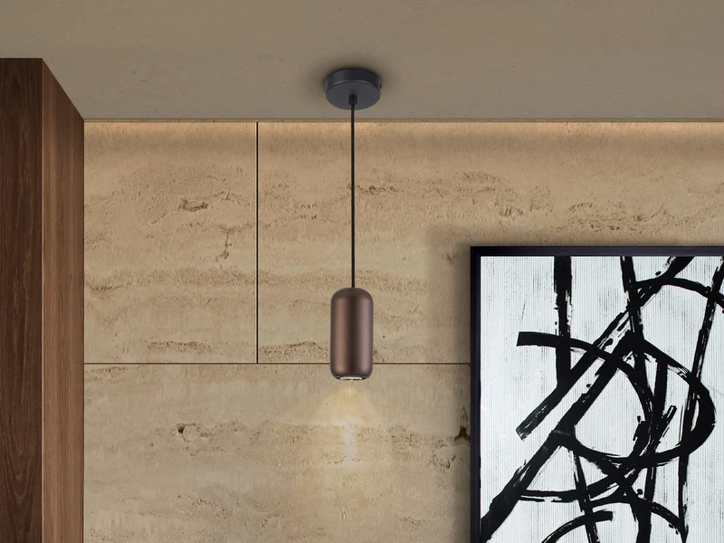Lámpara de techo colgante Schuller Nimes 1 luz negro y marrón 12841