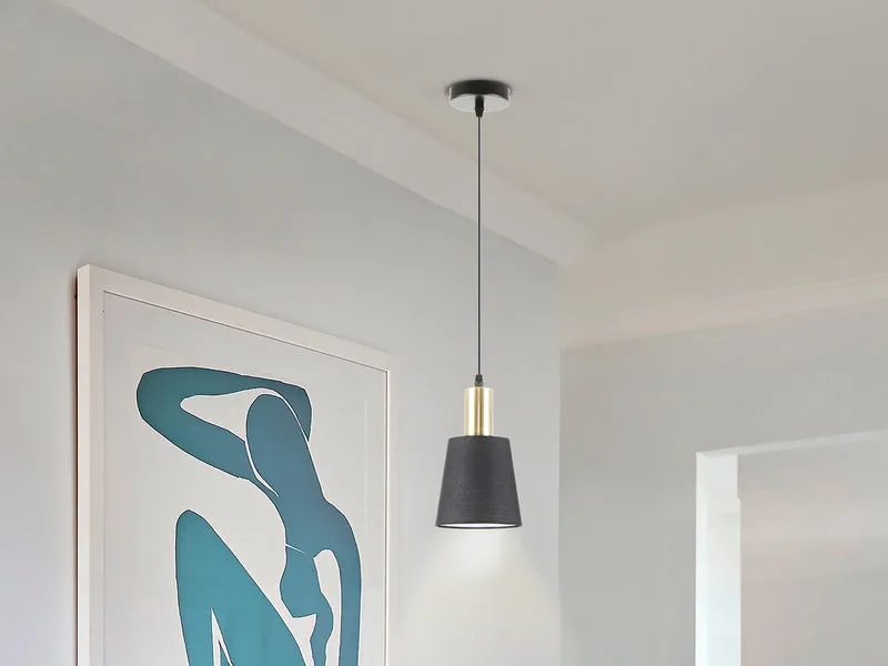 Lámpara de techo colgante Schuller Gisela 1 luz negro y latón 12607