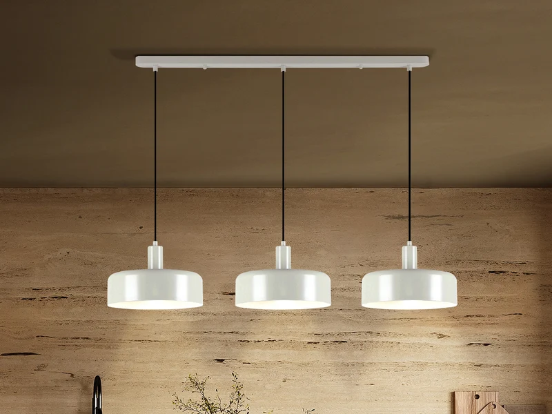 Lámpara de techo colgante Schuller Alessia 3 luces gris perla mate 12578