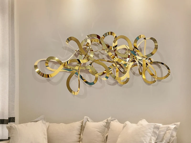 Escultura de pared Schuller Medusa dorado brillo acero inoxidable 55cm