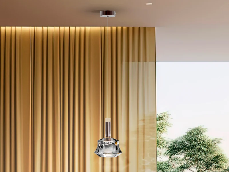 Lámpara de techo colgante Schuller Scarlett 1 luz bronce oscuro y plata 3000K