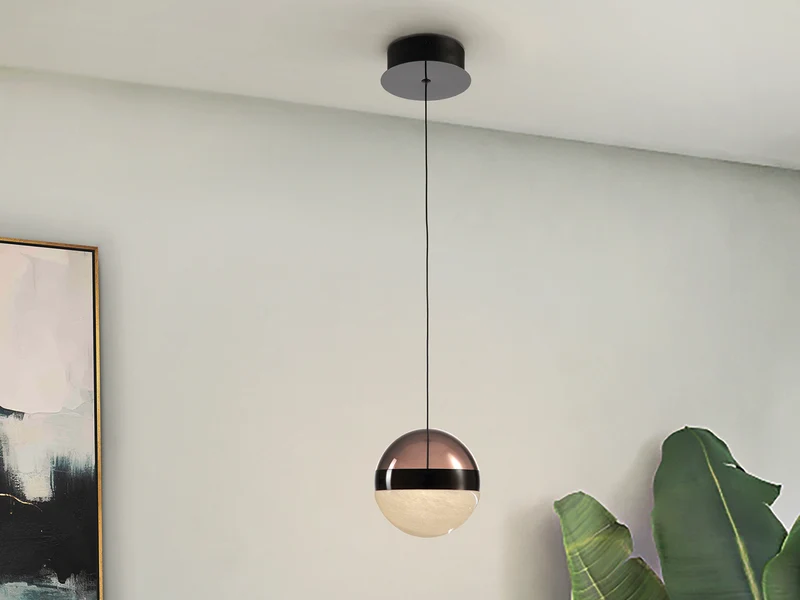 Lámpara de techo colgante Schuller Orbes 1 luz negro y smoke 3000K