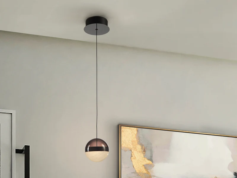 Lámpara de techo colgante Schuller Orbes 1 luz negro y smoke 3000K