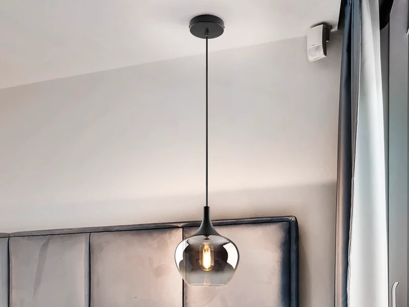 Lámpara de techo colgante Schuller Opaz 1 luz negro y degradado smoke